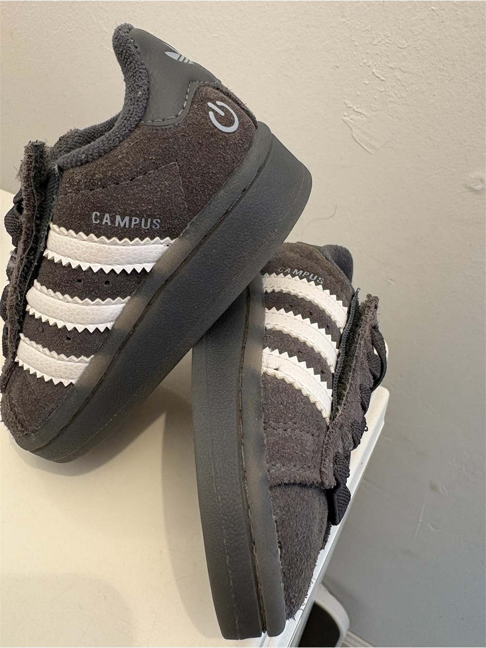 adidas Kids Campus Sneakers in Charcoal Gray and White